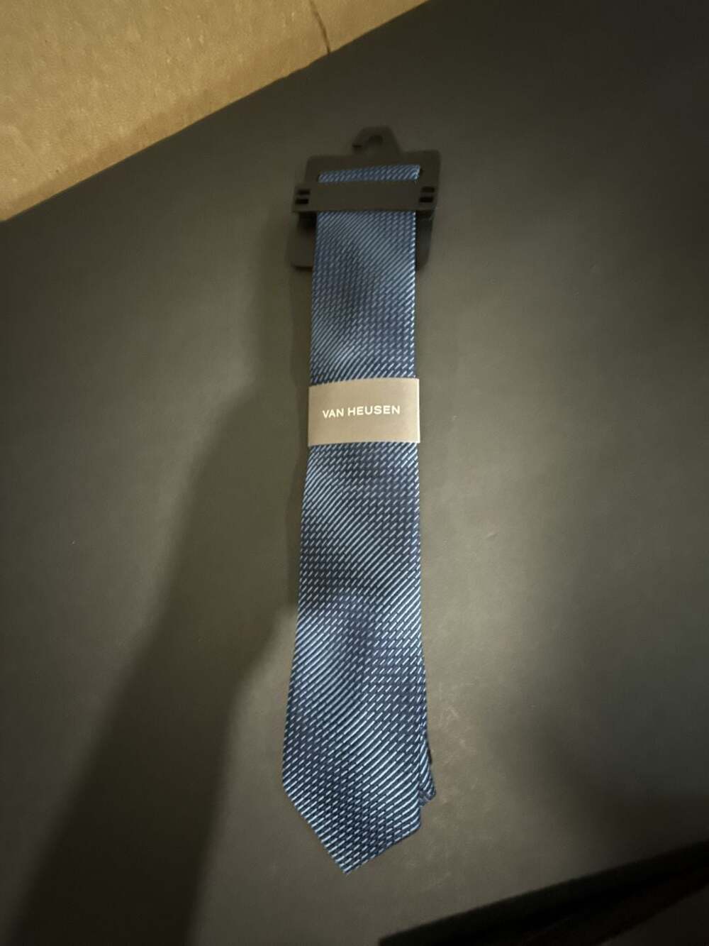 Van Heusen Men's Navy Blue Diagonal Geometric Pattern Neck Tie